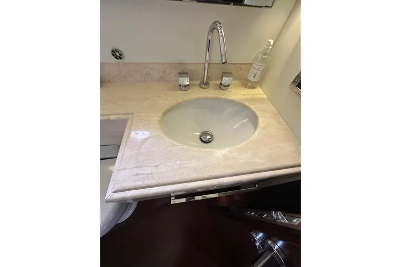 Slide: The Image of Luxury yacht Azimut 75 bathroom sink with marble countertop, 2010 model. - 12