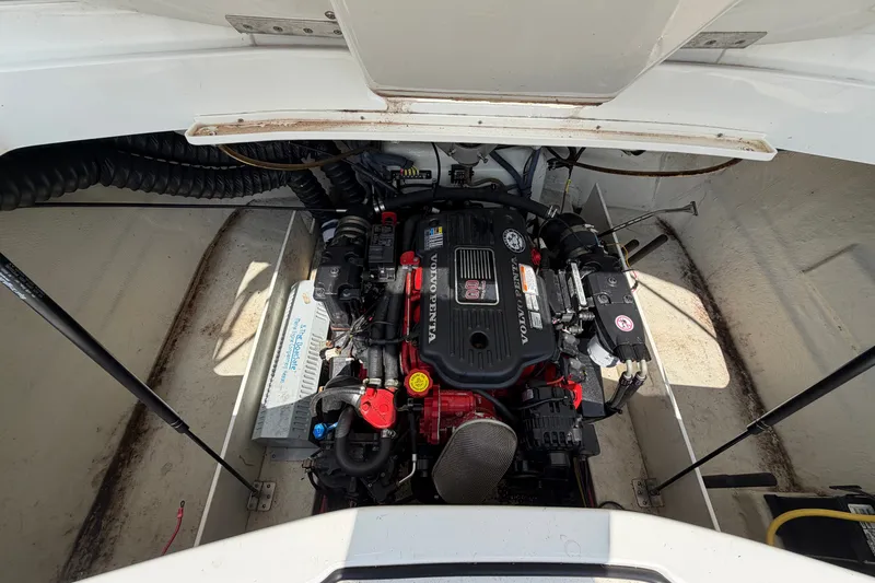 Slide: The Image of Engine compartment of a 2007 Cobalt 250 boat with Volvo Penta engine. - 24