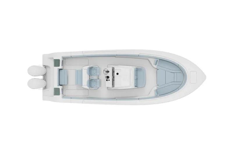 The Image of Top view of 2027 Sportsman Open 302 Center Console boat layout. - 1