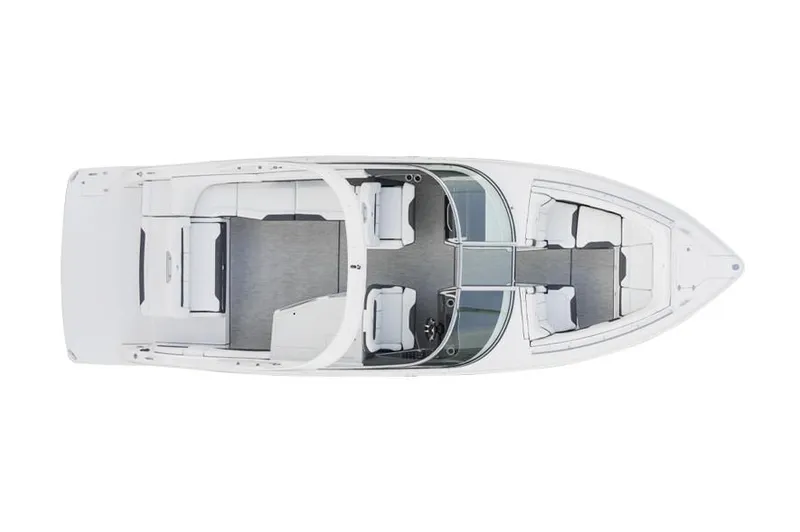 Slide: The Image of Manufacturer Provided Image: Top view of 2026 Regal 3300 boat layout, showcasing seating and deck design. - 18