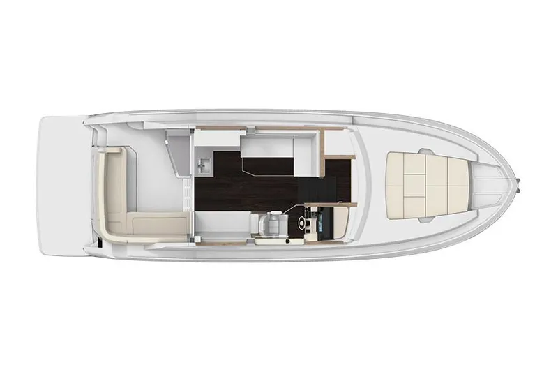 Slide: The Image of Manufacturer Provided Image: Top view of 2026 Regal 38 Grande Coupe yacht interior layout. - 25