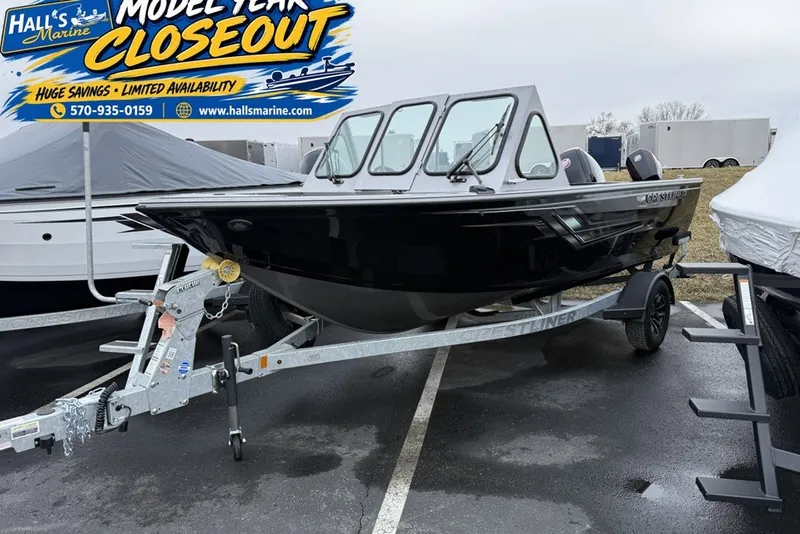 The Image of 2026 Crestliner 1850 Commander boat on trailer at Hall's Marine closeout sale. - 0