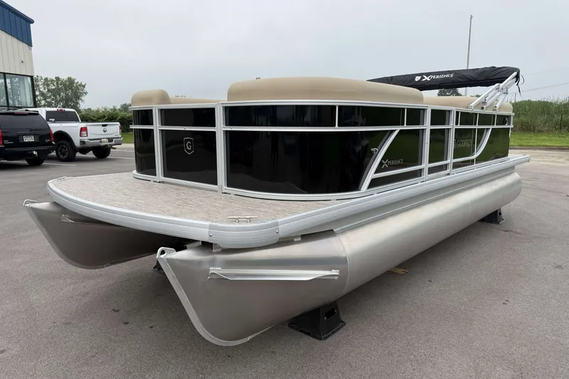 Slide: The Image of 2027 Godfrey Xperience 2086 CX pontoon boat with sleek design and modern features. - 17