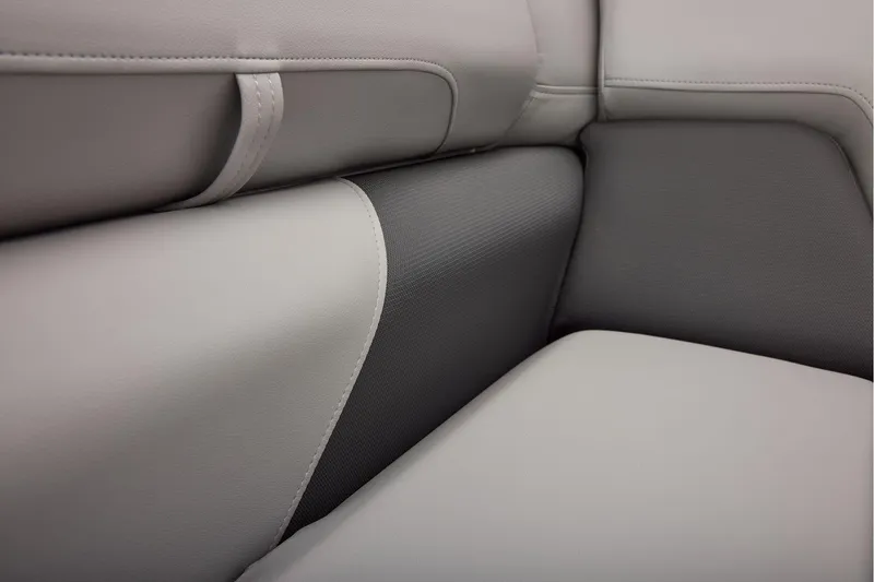 Slide: The Image of Manufacturer Provided Image: 2026 Sun Tracker Party Barge 22 XP3 interior seating detail, featuring premium upholstery. - 79
