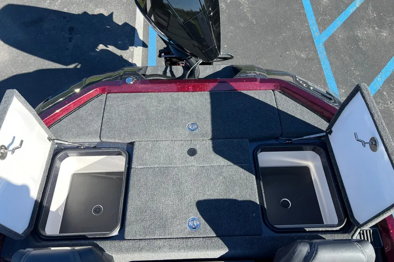 Slide: The Image of 2026 Vexus VXs20 boat deck with open storage compartments, showcasing spacious design. - 25