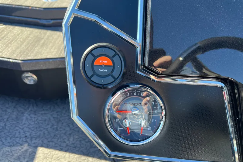 Slide: The Image of Dashboard of 2026 Vexus VXs20 boat with start button and gauge. - 18