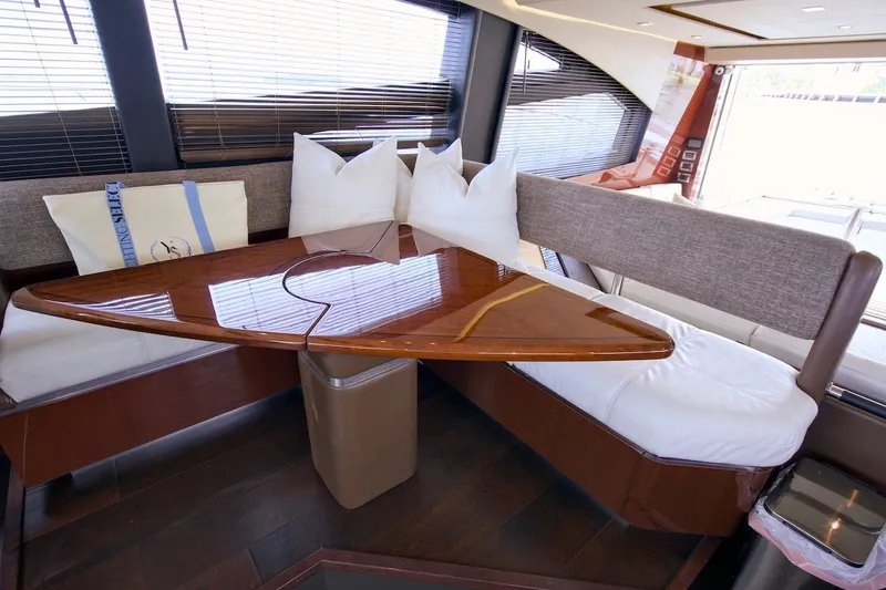 Slide: The Image of Luxurious interior seating area on a 2017 Sea Ray L590 Fly yacht. - 47
