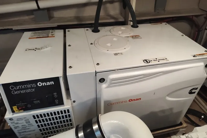 Slide: The Image of Cummins Onan generator in 2017 Sea Ray Sundancer 510 yacht engine room. - 46