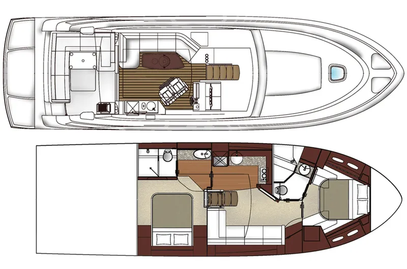 Slide: The Image of Manufacturer Provided Image: 2017 Sea Ray Sundancer 510 yacht floor plan, top and side views. - 11