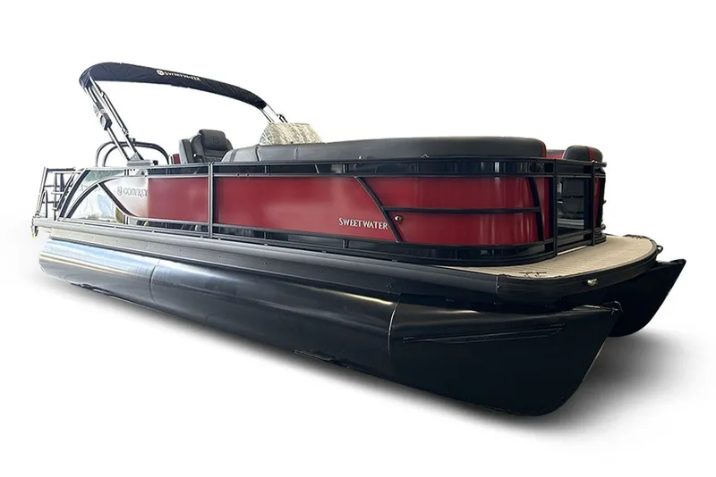 The Image of 2026 Godfrey Sweetwater 2286 SFL pontoon boat with red and black design. - 1