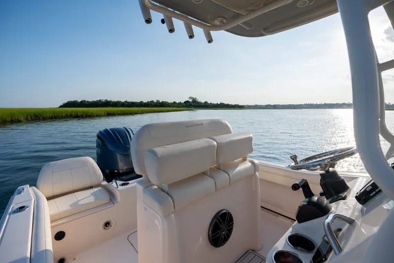 Slide: The Image of 2022 Grady-White Fisherman 216 boat interior with scenic water view. - 15