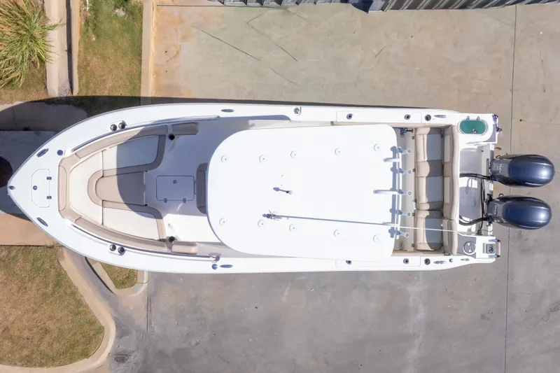 Slide: The Image of Overhead view of 2017 NauticStar 2602 Legacy boat with dual engines. - 5