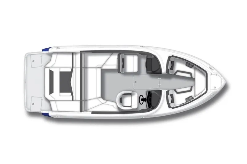 Slide: The Image of Manufacturer Provided Image: Top view of 2023 Monterey 238SS Super Sport boat layout, showcasing seating and helm design. - 20