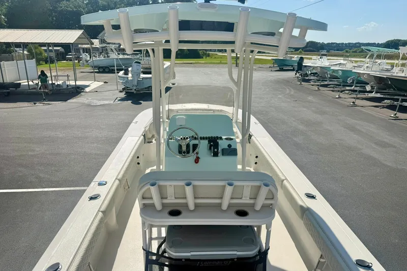 Slide: The Image of 2027 Carolina Skiff 26 Ultra Elite boat, featuring a sleek console and spacious deck. - 42
