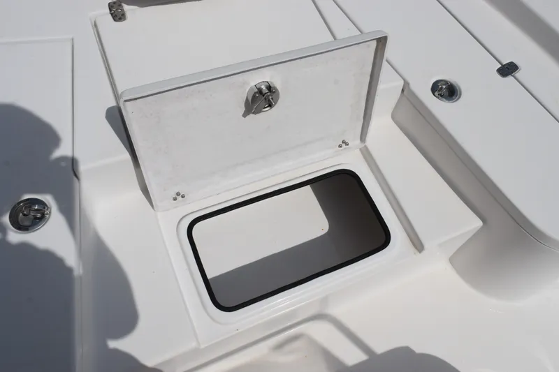 Slide: The Image of Open storage compartment on Blazer Bay 2020 boat, 2023 model. - 17