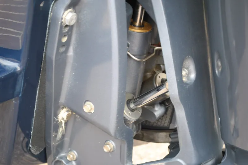 Slide: The Image of Close-up of 2016 Regulator 28 Forward Seating boat engine components. - 15