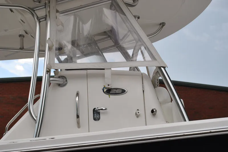 Slide: The Image of 2016 Regulator 28 Forward Seating boat with sleek design and sturdy structure. - 8