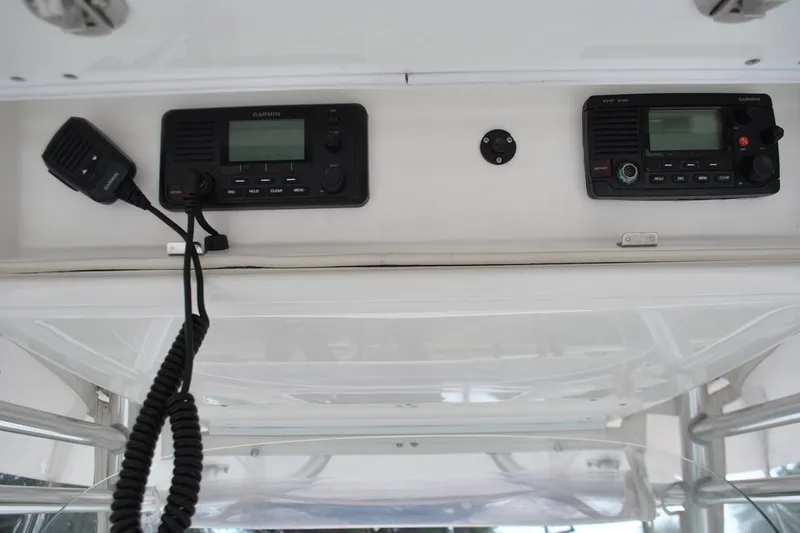 Slide: The Image of 2016 Regulator 28 Forward Seating boat with Garmin marine radios installed. - 40