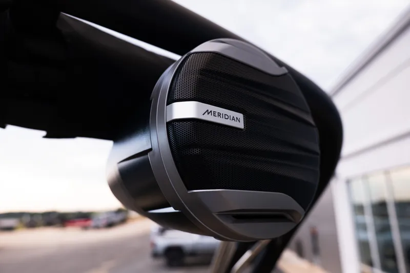 Slide: The Image of Meridian speaker on 2027 MasterCraft NXT24 boat, close-up view. - 21