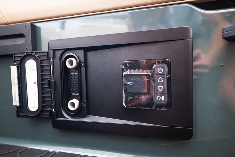 Slide: The Image of Control panel of 2027 MasterCraft NXT24 boat, featuring inflate and deflate options. - 39