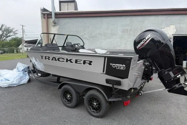 The Image of 2027 Tracker Targa V-18 Combo boat with Mercury engine on trailer. - 1
