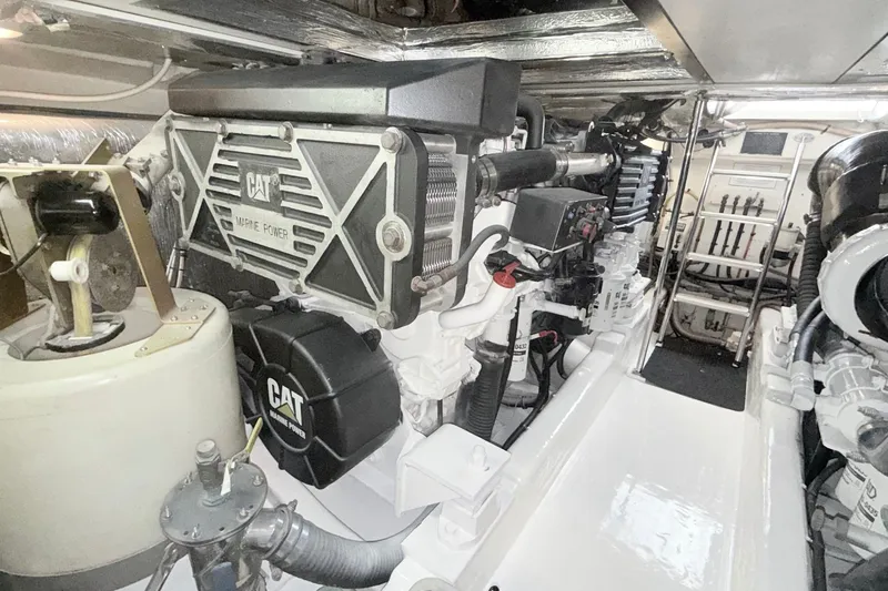 Slide: The Image of Engine room of 2005 Riviera 51 Flybridge with CAT marine power components. - 20