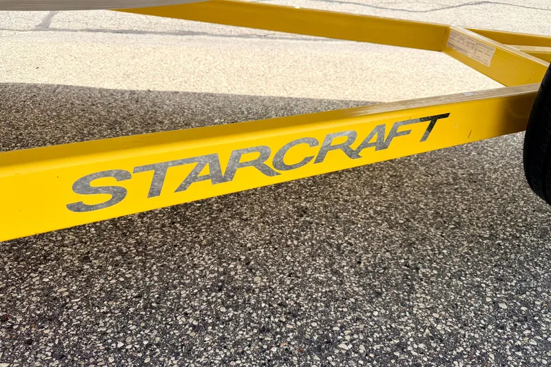 Slide: The Image of Yellow Starcraft trailer frame for 2008 Aurora Star Step 190 IO boat. - 87