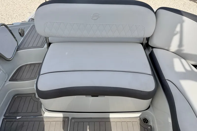 Slide: The Image of 2024 Crownline Eclipse E285 XS boat seating with elegant upholstery and modern design. - 16