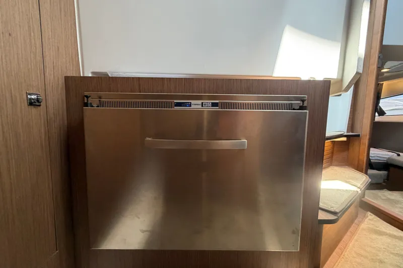 Slide: The Image of Stainless steel refrigerator in 2023 Beneteau Antares 11 OB yacht interior. - 67