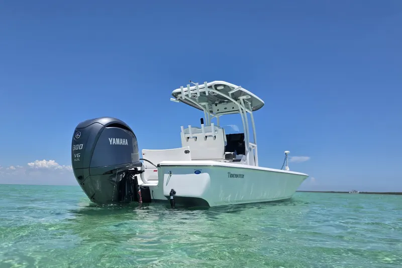 Slide: The Image of 2022 Tidewater 2410 Bay Max boat with Yamaha engine on clear water. - 4