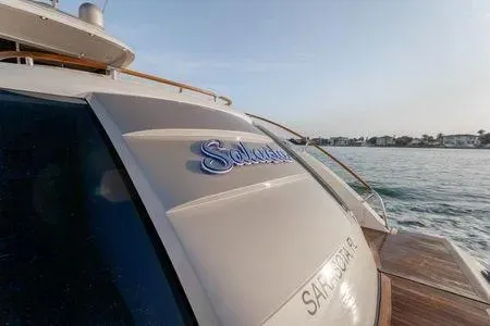 Slide: The Image of 2007 Lazzara LSX 75 yacht on water, showcasing sleek design and luxury features. - 35