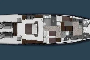 Slide: The Image of 2023 Lazzara LSX 67 yacht floor plan, showcasing luxurious interior layout and design. - 31