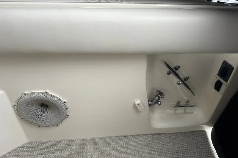 Slide: The Image of Interior detail of a 1997 Tiara Yachts 4000 Express, featuring speaker and fixtures. - 17