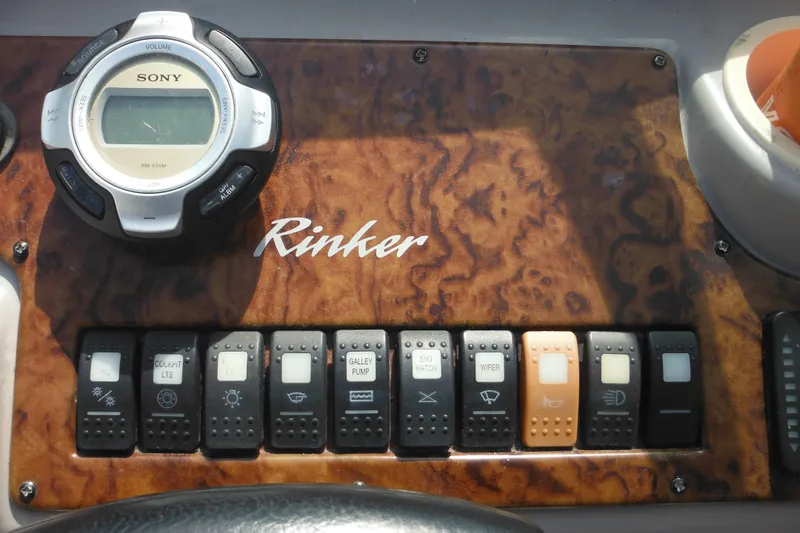 Slide: The Image of Control panel of a 2005 Rinker Fiesta Vee 250 boat with Sony stereo system. - 27