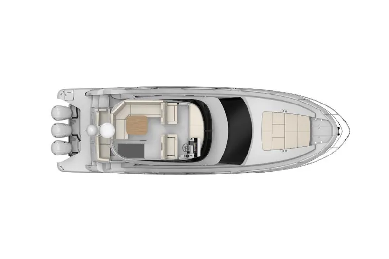 Slide: The Image of Manufacturer Provided Image: Top view of 2026 Regal 38 FXO yacht layout with triple engines. - 23