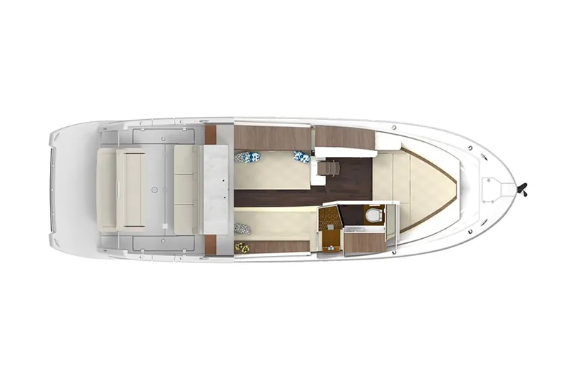 Slide: The Image of Manufacturer Provided Image: Top view layout of 2026 Regal 38 Surf boat interior design. - 14