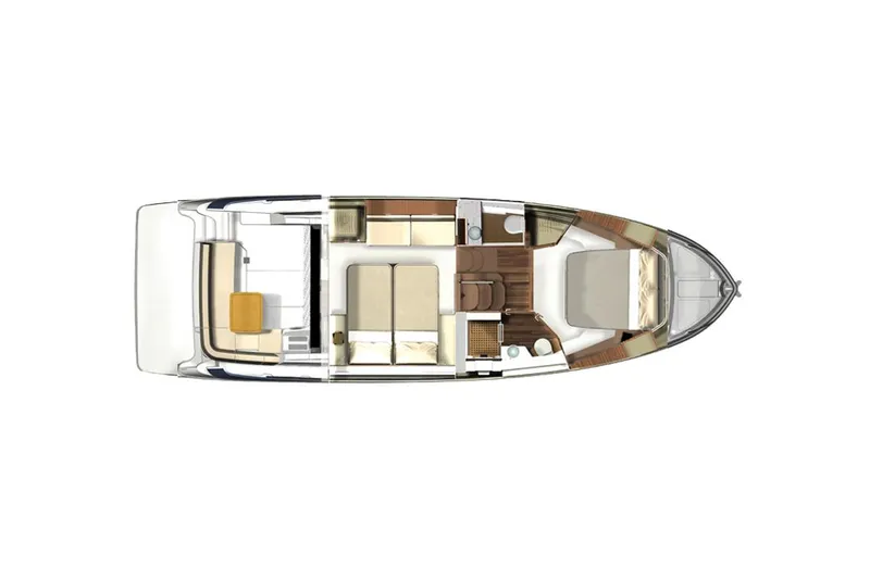 Slide: The Image of Manufacturer Provided Image: Top view layout of 2026 Regal 42 Grande Coupe yacht interior design. - 15