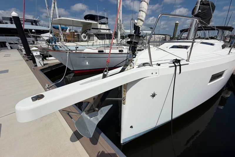 Slide: The Image of Jeanneau Sun Odyssey 410 yacht docked at marina, 2022 model. - 26