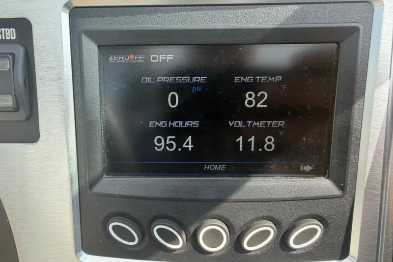 Slide: The Image of Dashboard display of a 2019 MasterCraft NXT20 showing engine metrics and controls. - 5