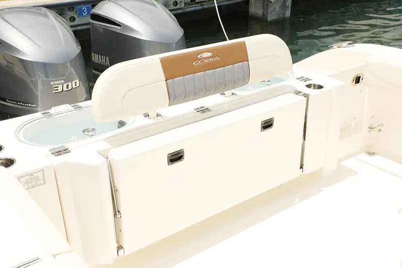 Slide: The Image of Manufacturer Provided Image: 2020 Cobia 301 Center Console boat with Yamaha 300 engines at dock. - 10