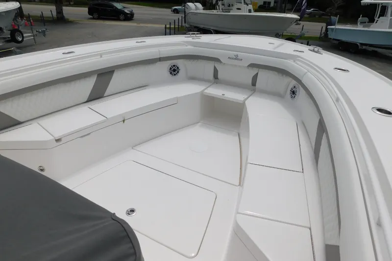 Slide: The Image of 2027 Regulator 35 boat interior with spacious seating and modern design. - 31