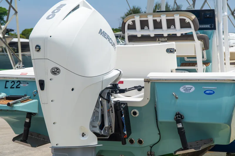 Slide: The Image of 2021 Tidewater 2300 Carolina Bay boat with Mercury engine, docked at marina. - 46