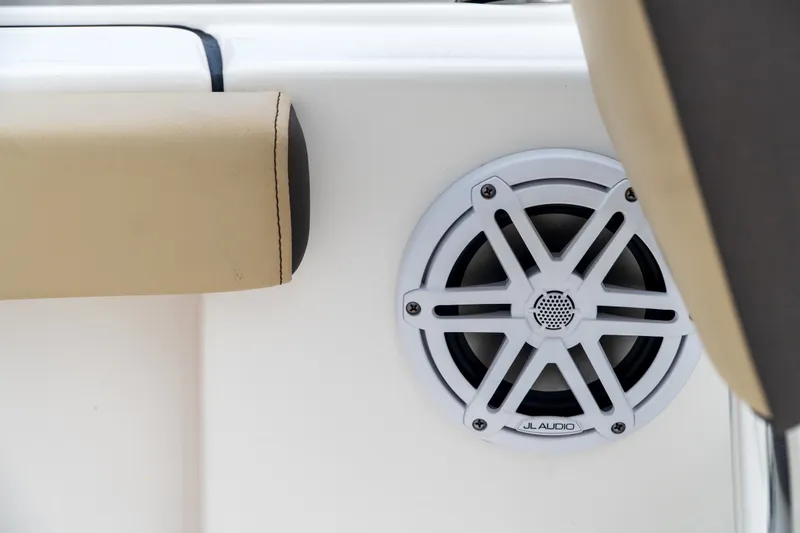 Slide: The Image of Speaker and cushion detail on 2021 Tidewater 2300 Carolina Bay boat. - 27
