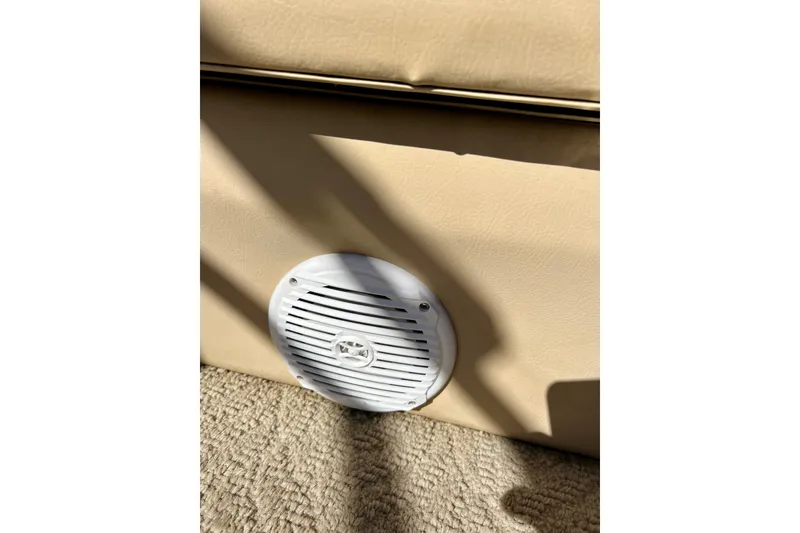 Slide: The Image of Speaker on beige interior of 2013 South Bay 417 CR boat. - 44