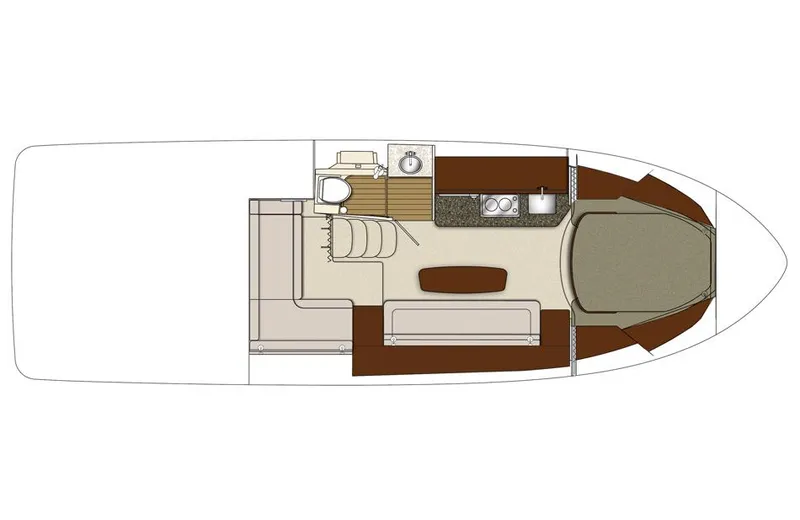 Slide: The Image of Manufacturer Provided Image: Top view layout of 2015 Sea Ray 350 Sundancer cabin interior. - 36