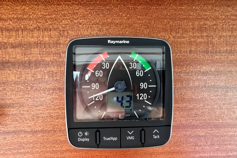 Slide: The Image of Raymarine display on 2016 Nordic Tug 44, showing wind speed in knots. - 54