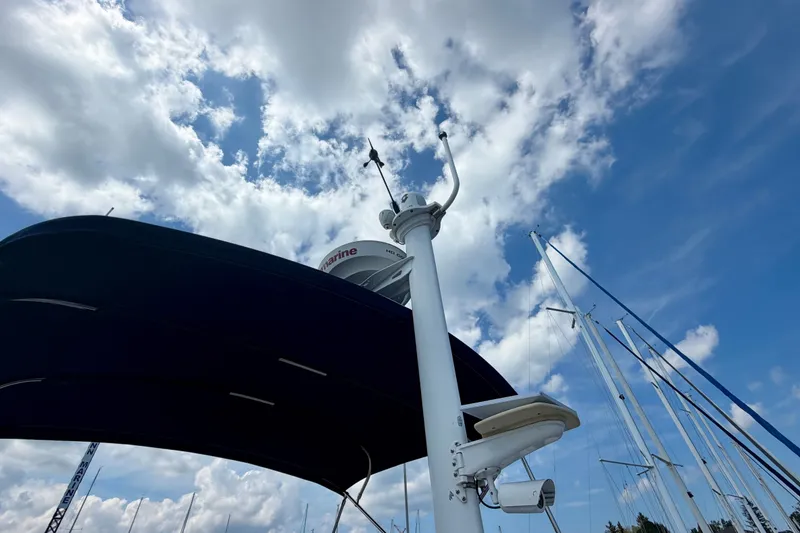 Slide: The Image of Nordic Tug 44 (2016) radar and mast against a cloudy sky. - 22