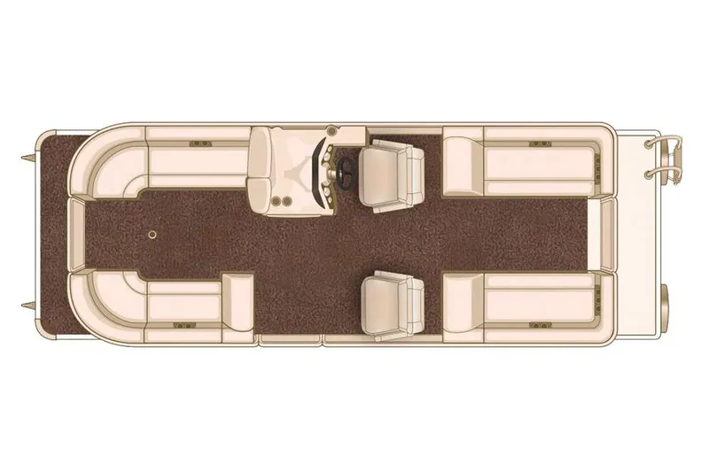 Slide: The Image of Manufacturer Provided Image: Top view of a 2017 Starcraft SLS 3 pontoon boat layout. - 16