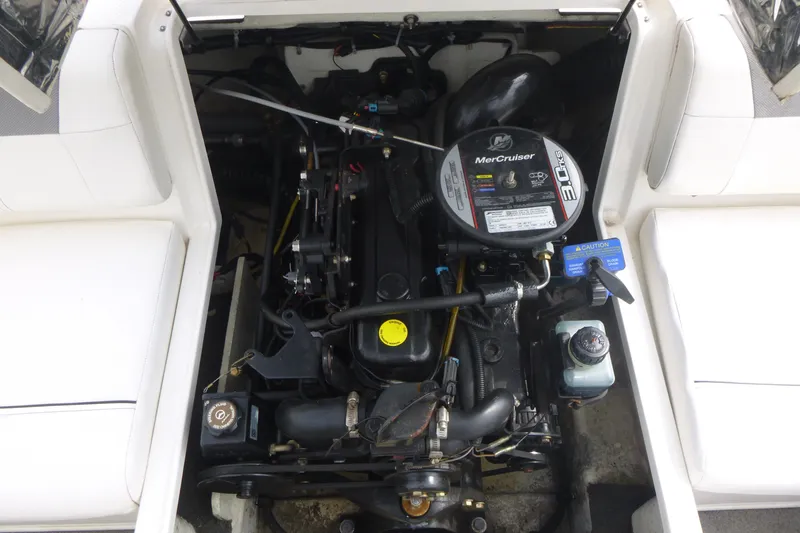 Slide: The Image of Engine compartment of a 2016 Bayliner 175 Bowrider with MerCruiser 3.0L engine. - 13