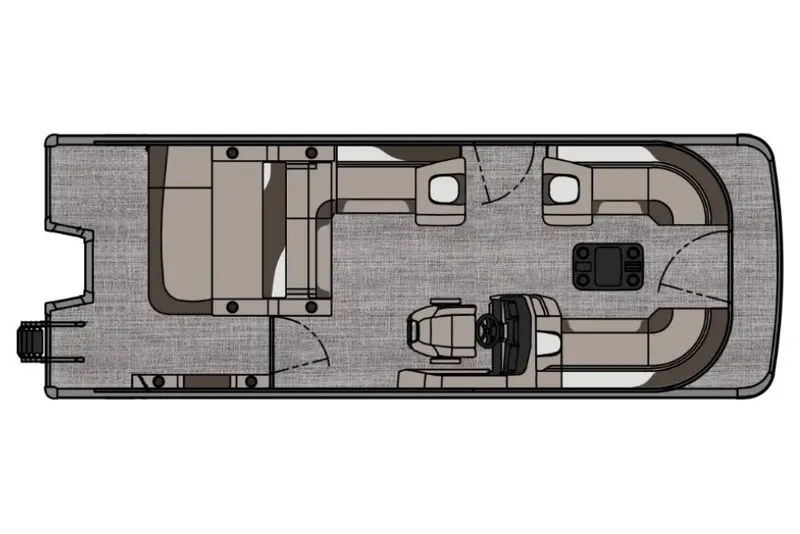 Slide: The Image of The image shows the layout of a 2027 Avalon LSZ Versatile Rear Bench - 25' boat. - 6